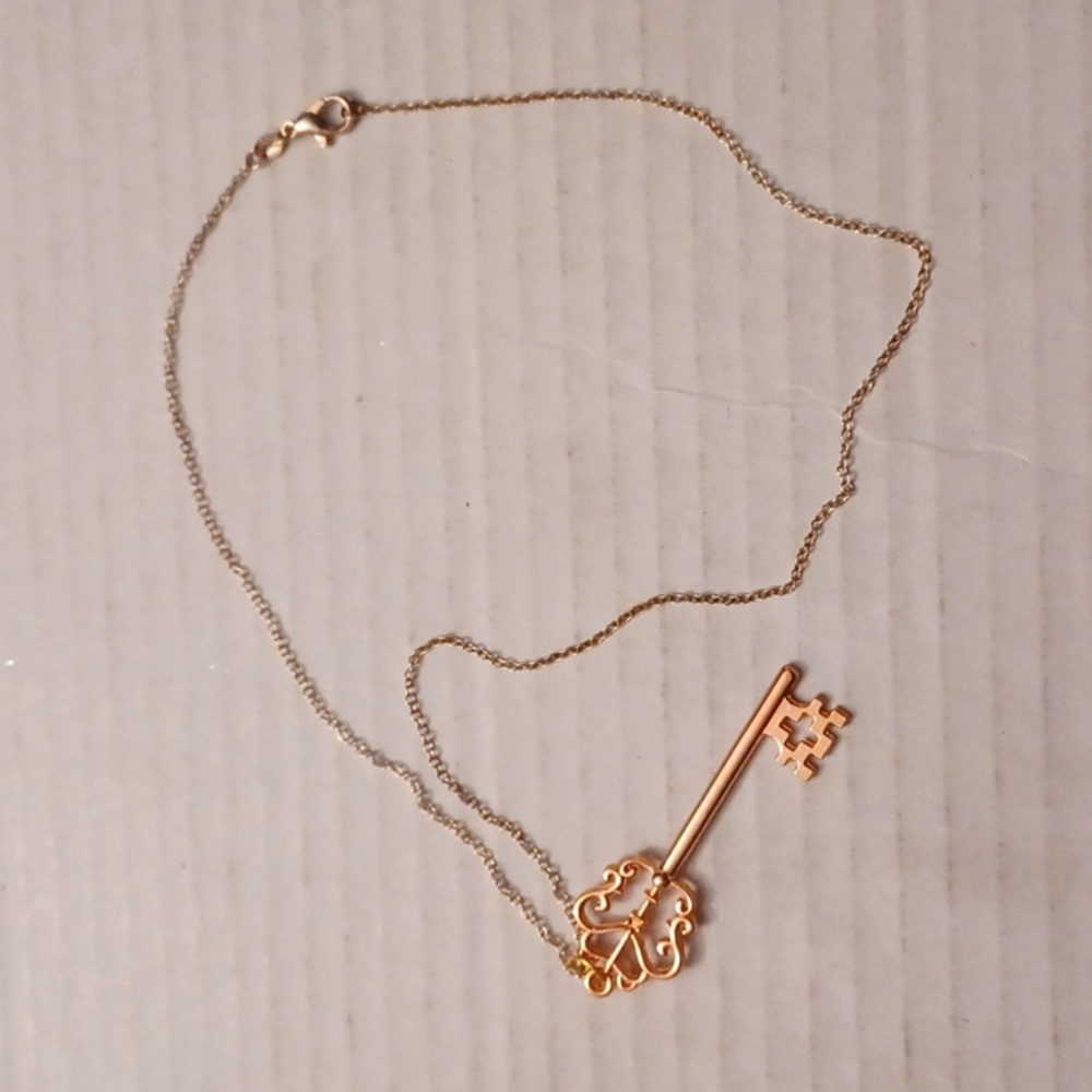 4/$60 New Elegant Rose Gold Key Pendant Necklace